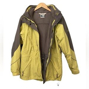Columbia Yellow Green and Grey Interchange Ski Jacket Size M